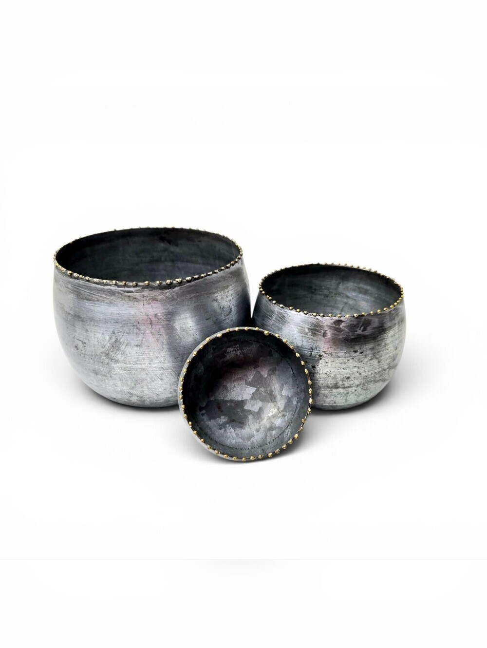 Set Of Three Silver Decor Bowls